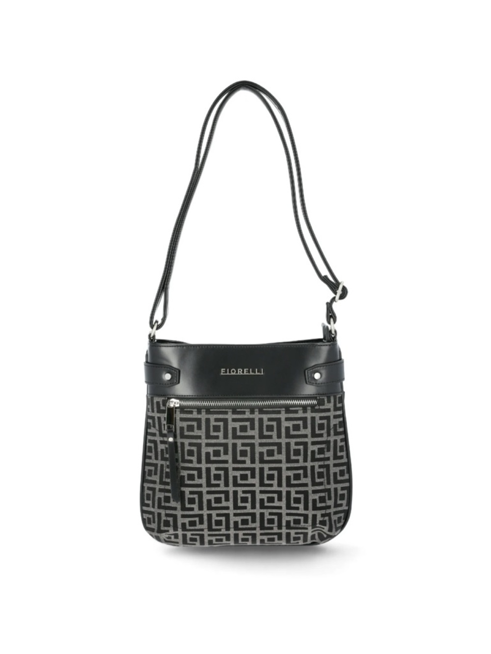 Fiorelli Lila Black Patterned Crossbody Bag with Adjustable Strap